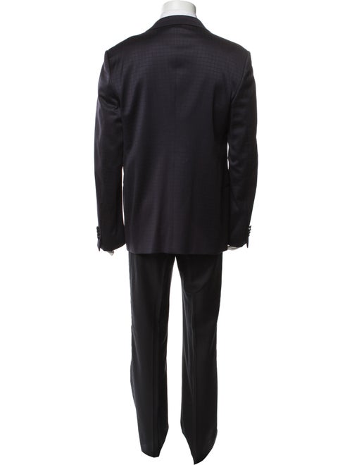 Giorgio Armani Virgin Wool Plaid Print Two-Piece Suit