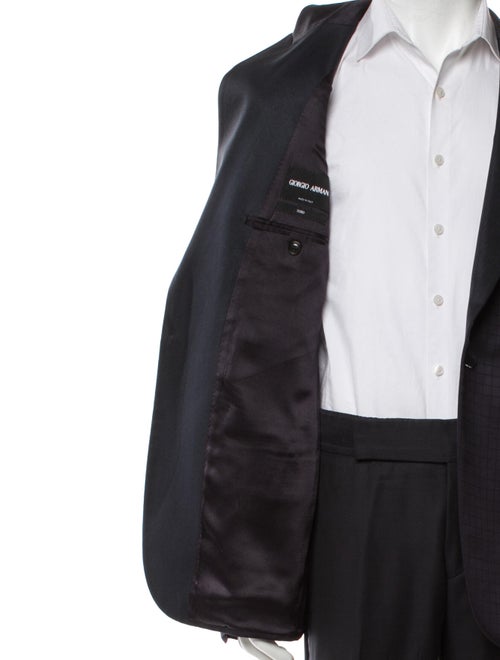 Giorgio Armani Virgin Wool Plaid Print Two-Piece Suit