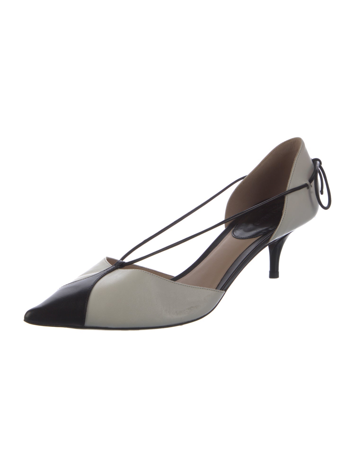 Giorgio Armani Leather Colorblock Pattern Slingback Pumps