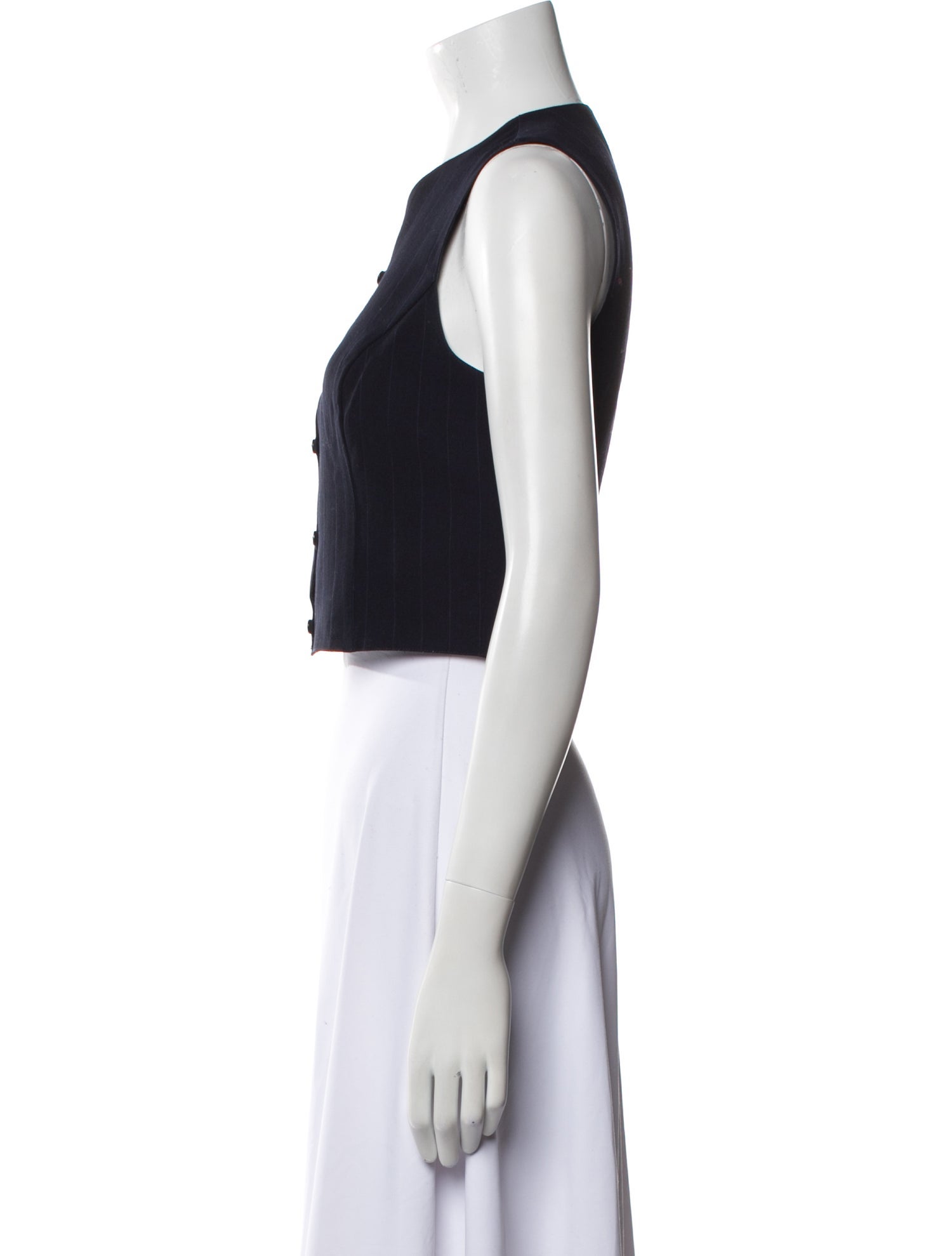 Giorgio Armani Virgin Wool V-Neck Crop Top