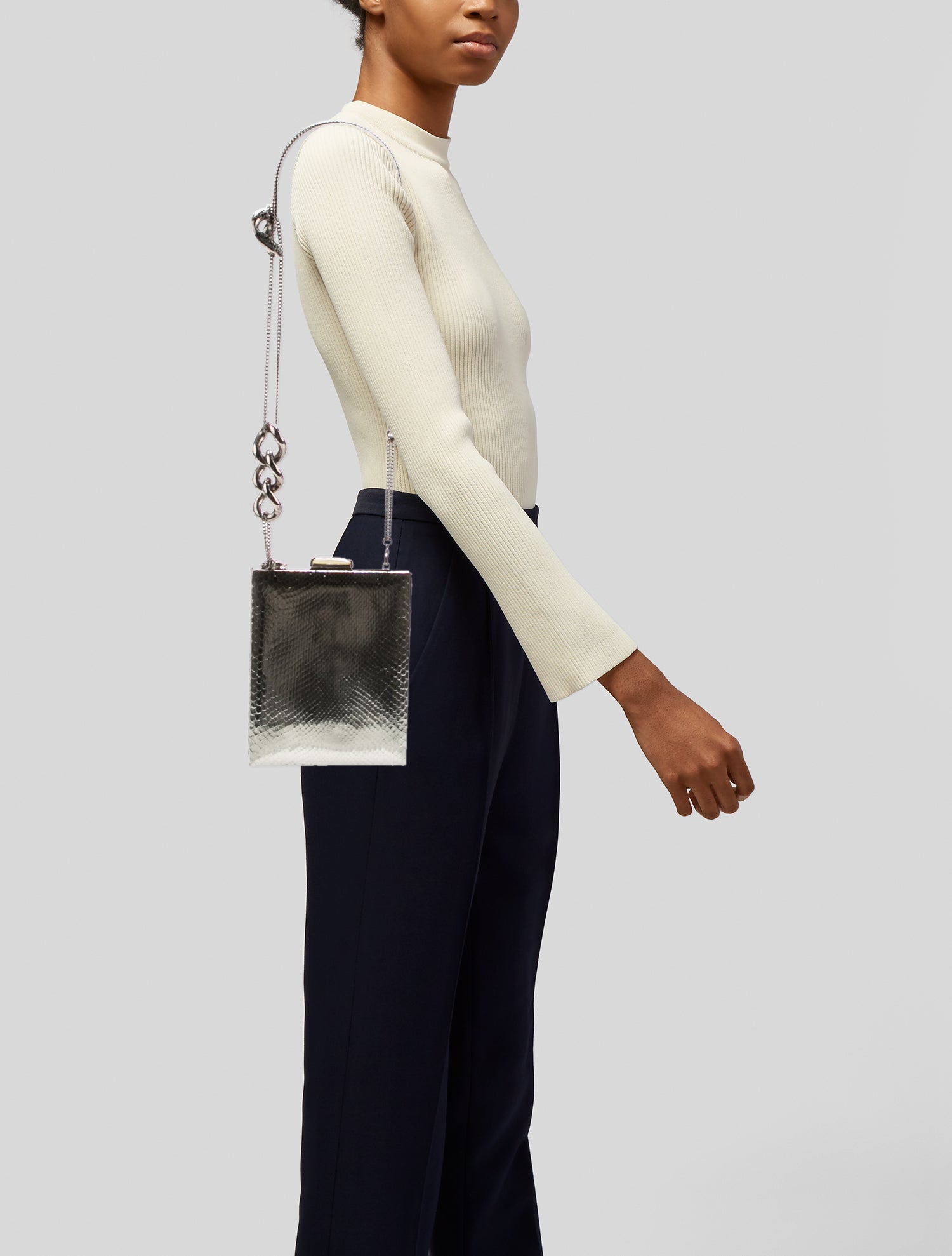 Giorgio Armani Embossed Leather Evening Bag