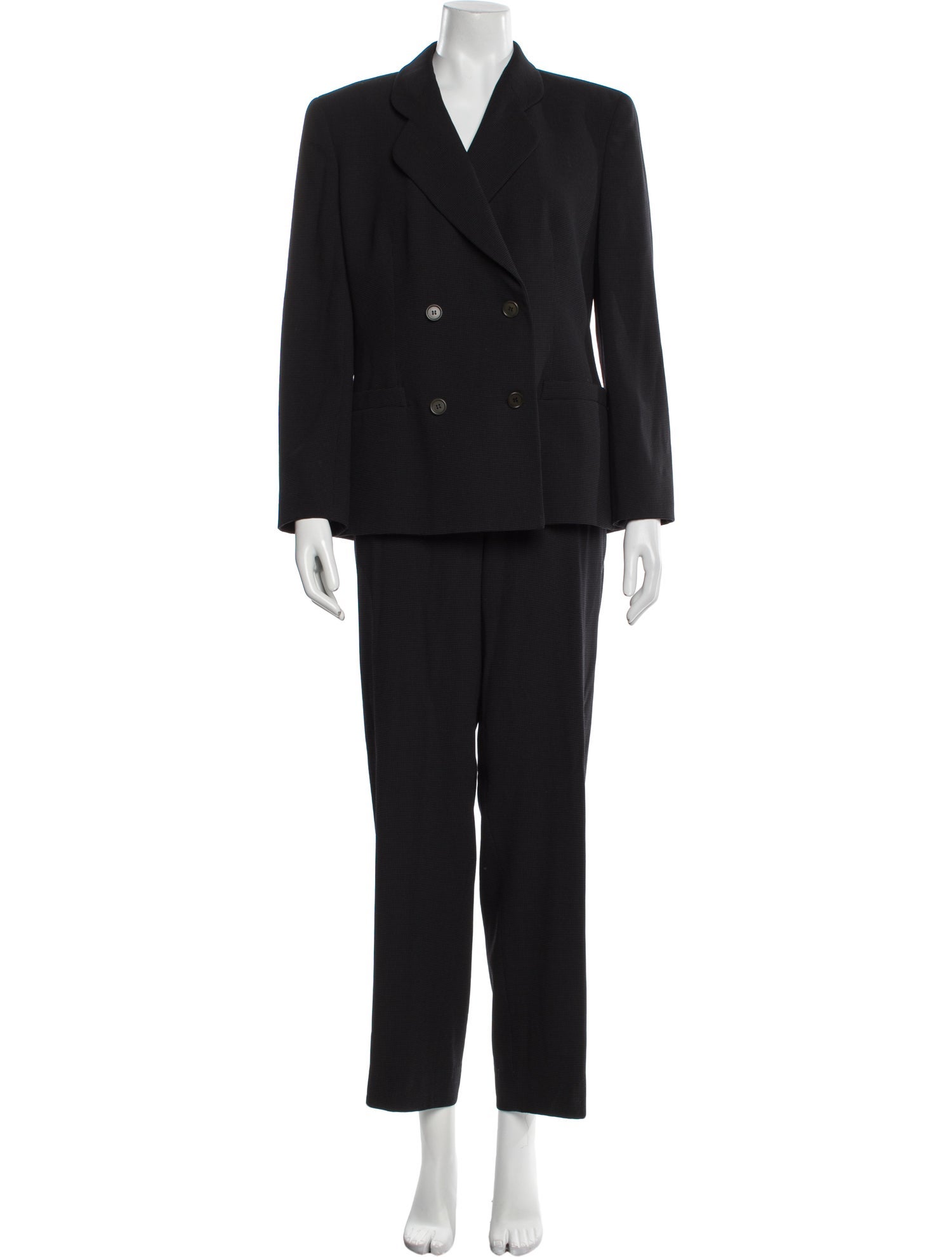 Giorgio Armani Wool Ruffle Embellishment Pantsuit
