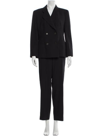 Giorgio Armani Wool Ruffle Embellishment Pantsuit