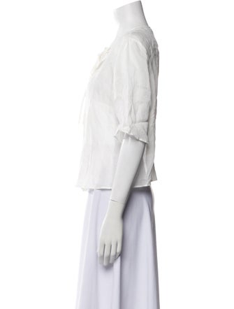 Giorgio Armani Three-Quarter Sleeve Button-Up Top