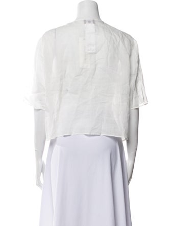Giorgio Armani Three-Quarter Sleeve Button-Up Top
