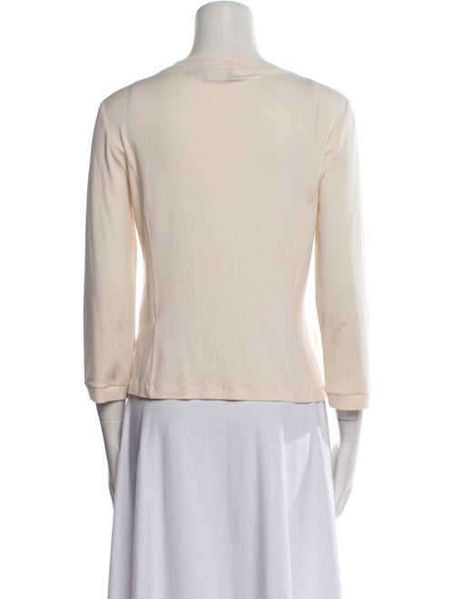 Giorgio Armani Virgin Wool V-Neck Button-Up Top