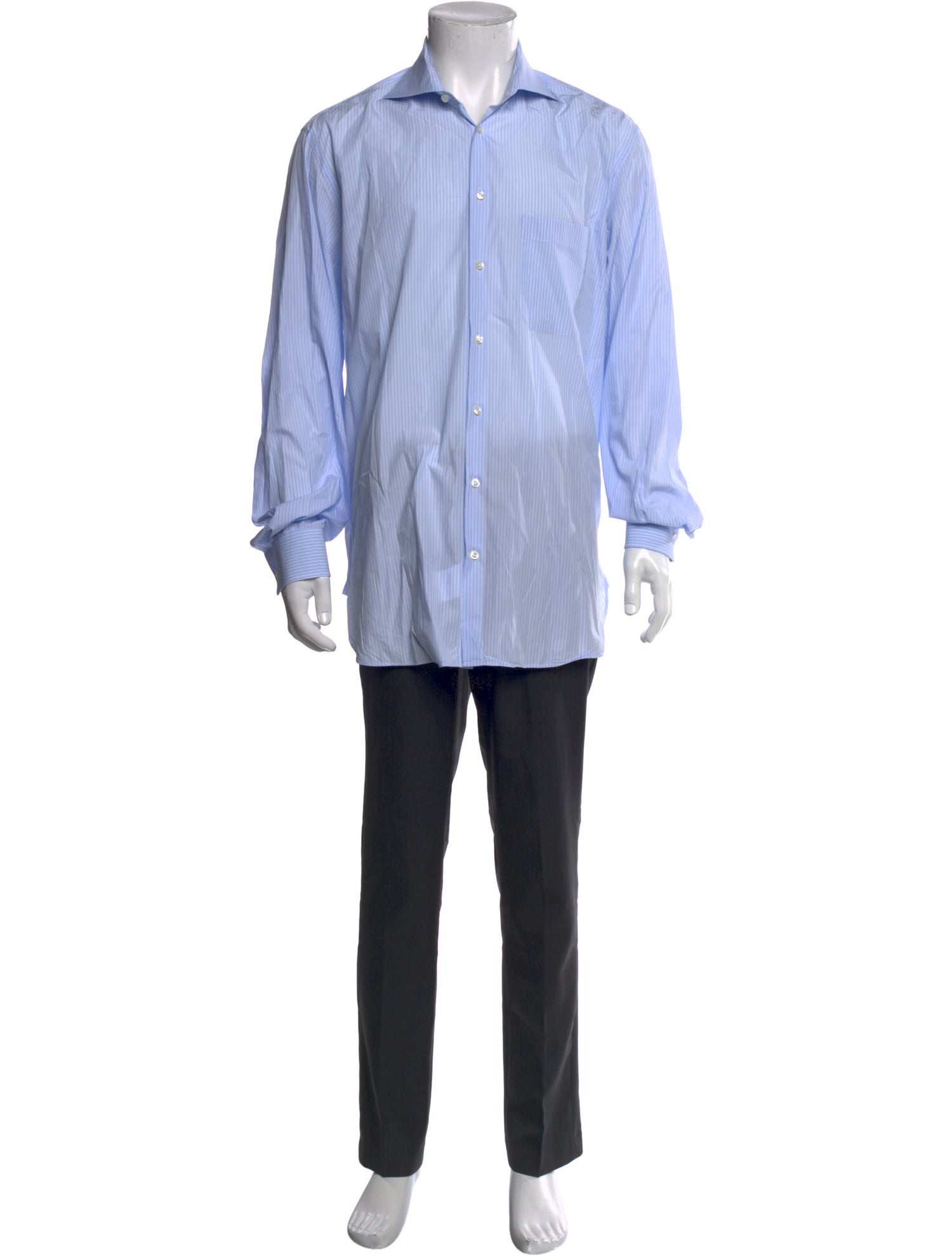 Giorgio Armani Striped Long Sleeve Dress Shirt