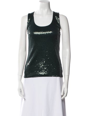 Giorgio Armani Sequin Scoop Neck Top