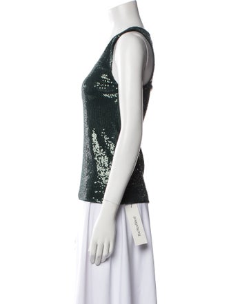 Giorgio Armani Sequin Scoop Neck Top