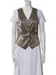 Giorgio Armani Satin Plaid Print Vest