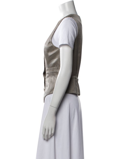 Giorgio Armani Satin Plaid Print Vest