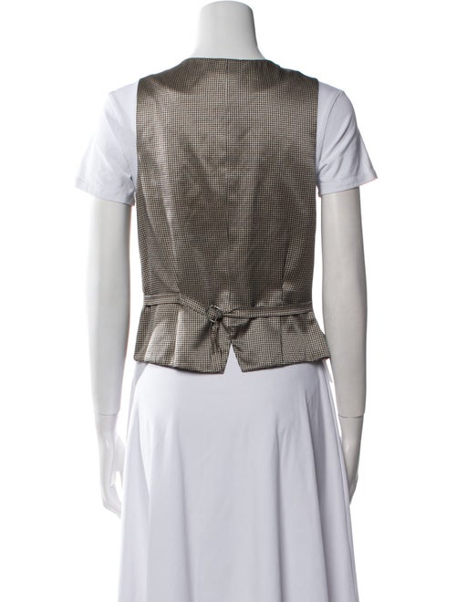 Giorgio Armani Satin Plaid Print Vest