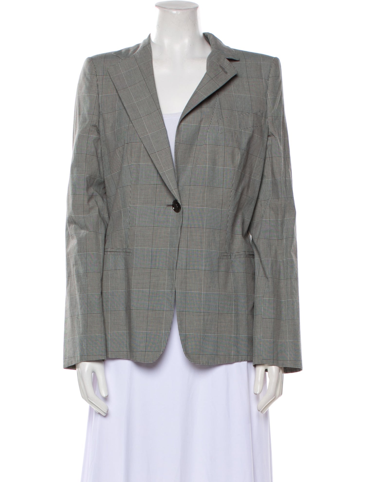 Giorgio Armani Plaid Print Blazer