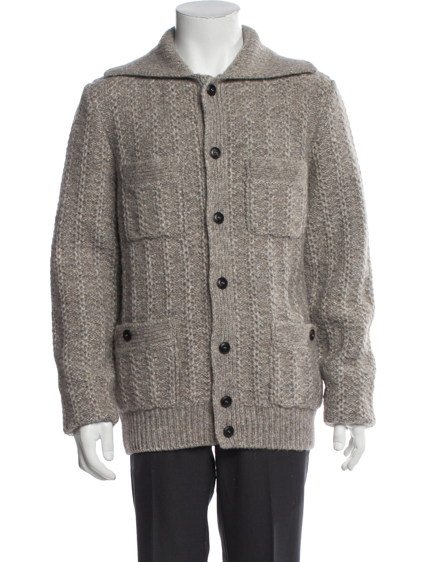 Giorgio Armani Printed Mock Neck Cardigan