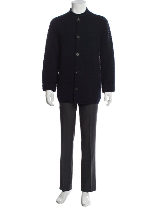 Giorgio Armani Virgin Wool Mock Neck Cardigan