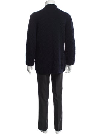 Giorgio Armani Virgin Wool Mock Neck Cardigan