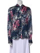 Giorgio Armani Floral Print Long Sleeve Button-Up Top