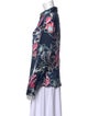 Giorgio Armani Floral Print Long Sleeve Button-Up Top