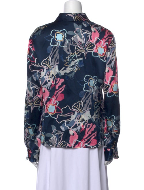 Giorgio Armani Floral Print Long Sleeve Button-Up Top
