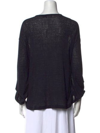 Giorgio Armani Scoop Neck Three-Quarter Sleeve Top