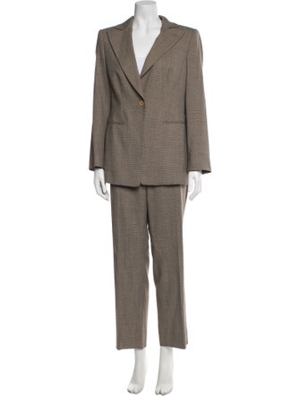 Giorgio Armani Silk Plaid Print Pantsuit