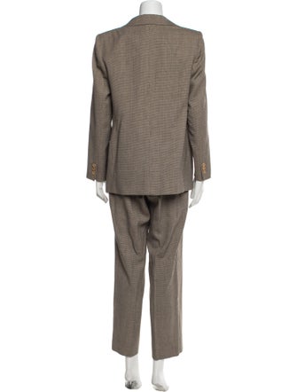 Giorgio Armani Silk Plaid Print Pantsuit