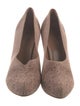 Giorgio Armani Suede Lace Trim Embellishment Pumps