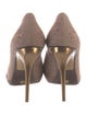 Giorgio Armani Suede Lace Trim Embellishment Pumps