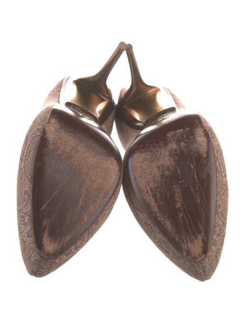 Giorgio Armani Suede Lace Trim Embellishment Pumps