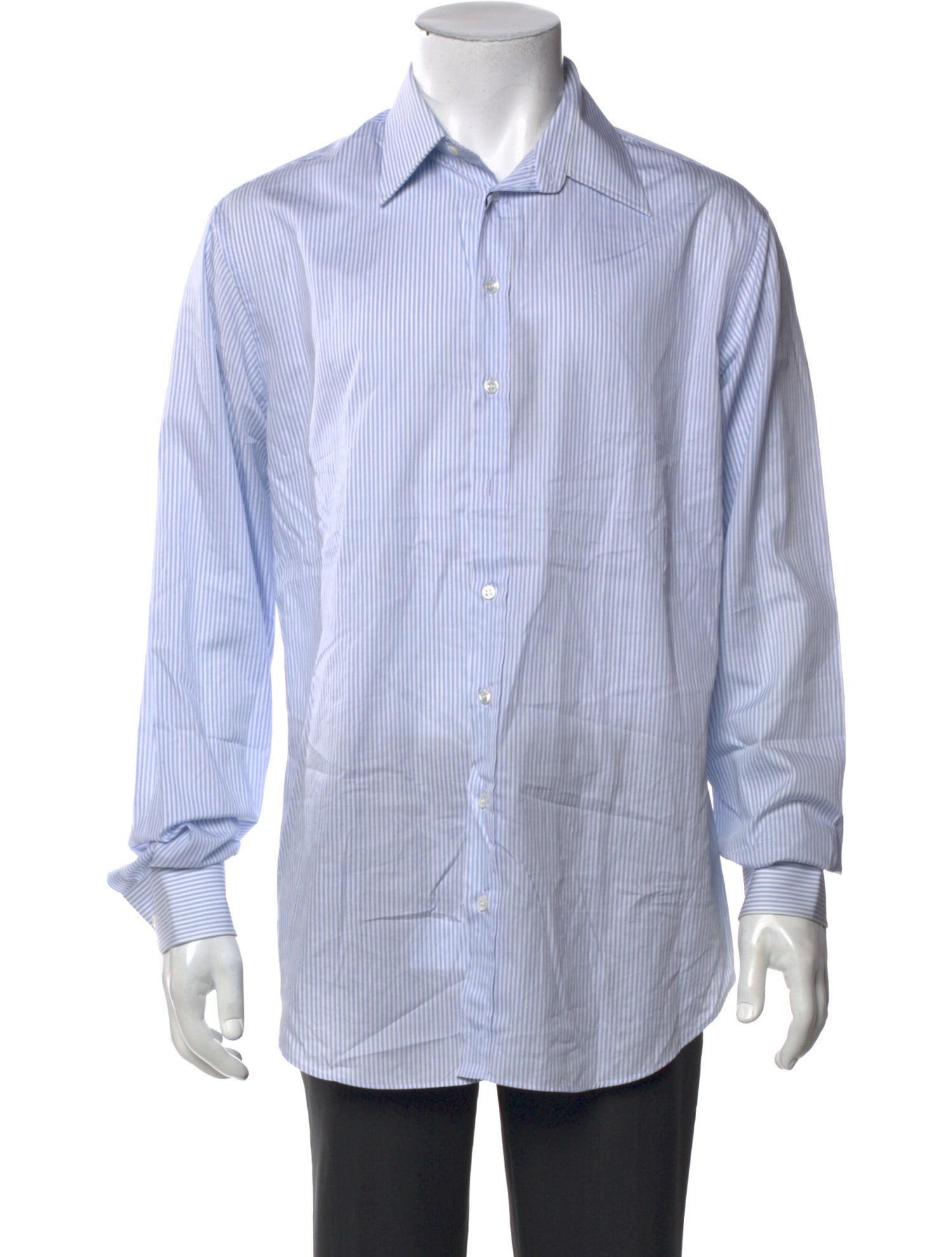 Giorgio Armani Striped Long Sleeve Dress Shirt