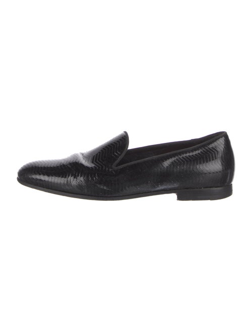 Giorgio Armani Patent Leather Grosgrain Trim Dress Loafers