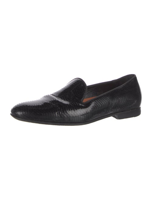 Giorgio Armani Patent Leather Grosgrain Trim Dress Loafers