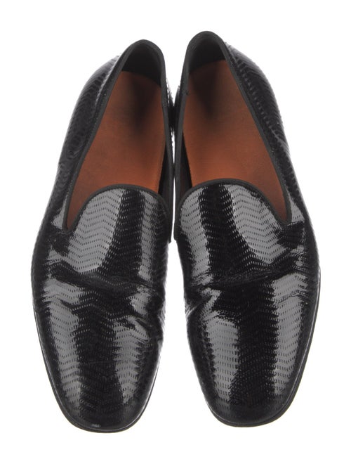 Giorgio Armani Patent Leather Grosgrain Trim Dress Loafers