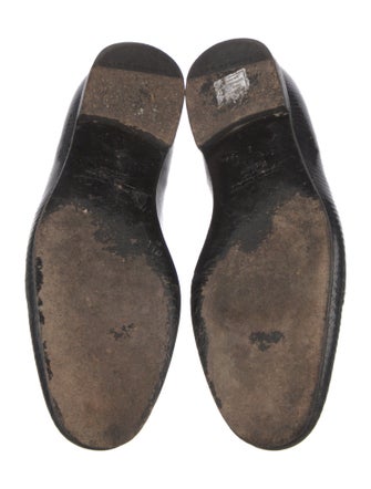 Giorgio Armani Patent Leather Grosgrain Trim Dress Loafers