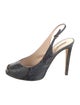 Giorgio Armani Snakeskin Animal Print Slingback Pumps