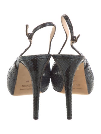 Giorgio Armani Snakeskin Animal Print Slingback Pumps