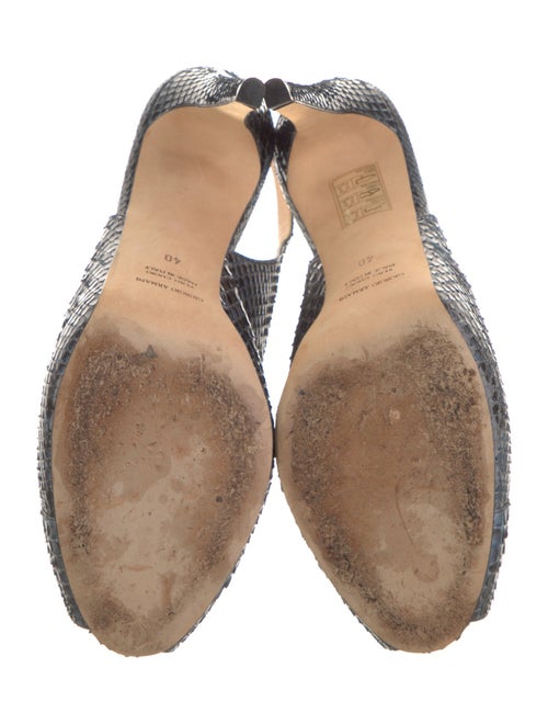 Giorgio Armani Snakeskin Animal Print Slingback Pumps