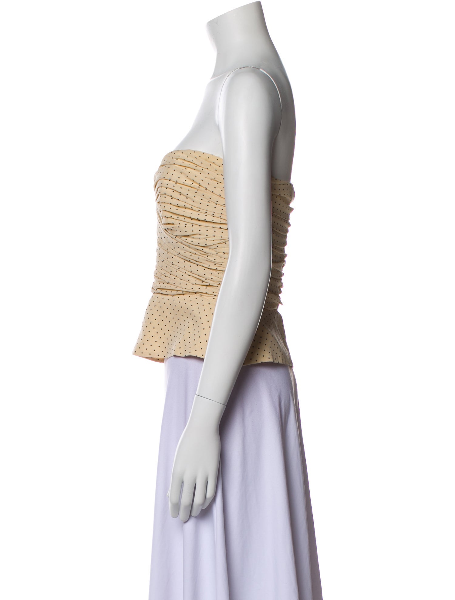 Giorgio Armani Polka Dot Print Strapless Crop Top