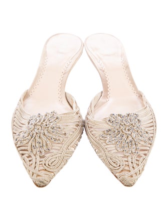 Giorgio Armani Crystal Embellishments Mules