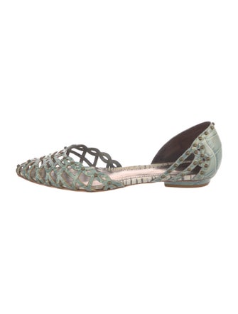Giorgio Armani Leather Lasercut Accents D'Orsay Flats