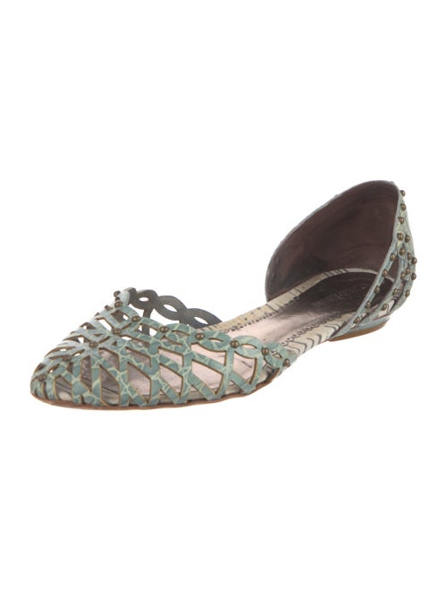 Giorgio Armani Leather Lasercut Accents D'Orsay Flats