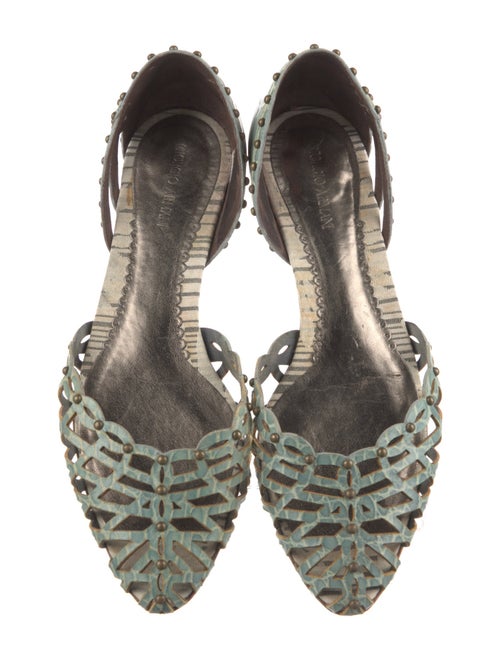 Giorgio Armani Leather Lasercut Accents D'Orsay Flats