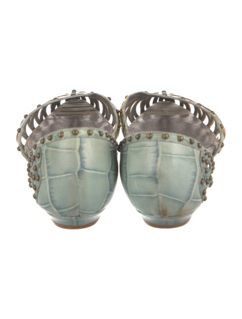 Giorgio Armani Leather Lasercut Accents D'Orsay Flats