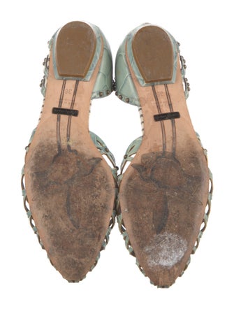 Giorgio Armani Leather Lasercut Accents D'Orsay Flats