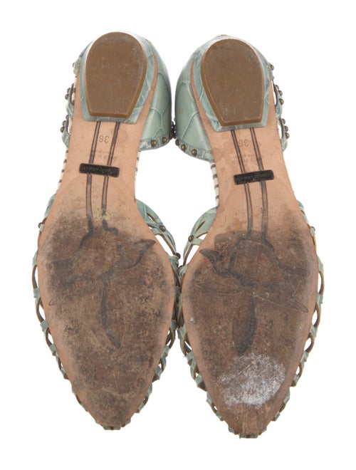 Giorgio Armani Leather Lasercut Accents D'Orsay Flats