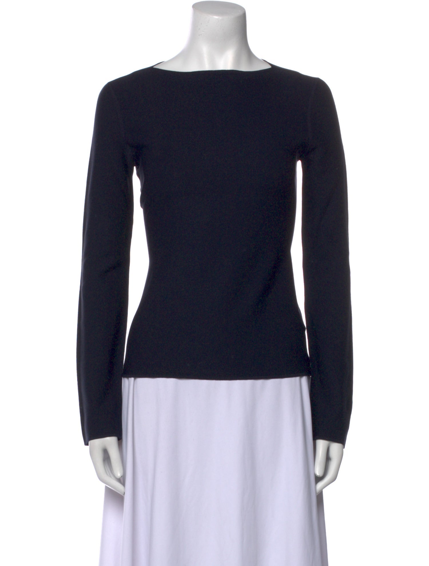 Giorgio Armani Bateau Neckline Long Sleeve Top