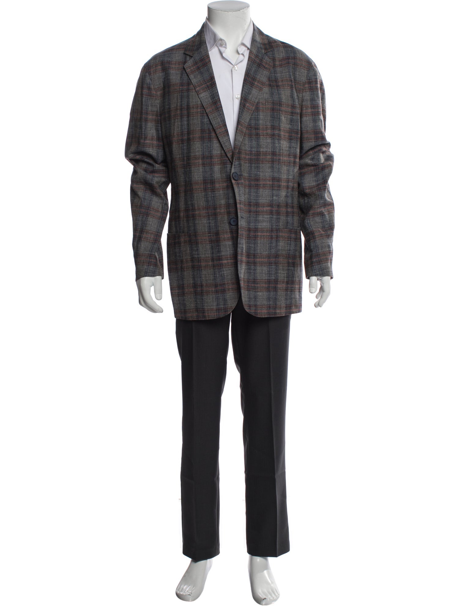 Giorgio Armani Plaid Print Blazer