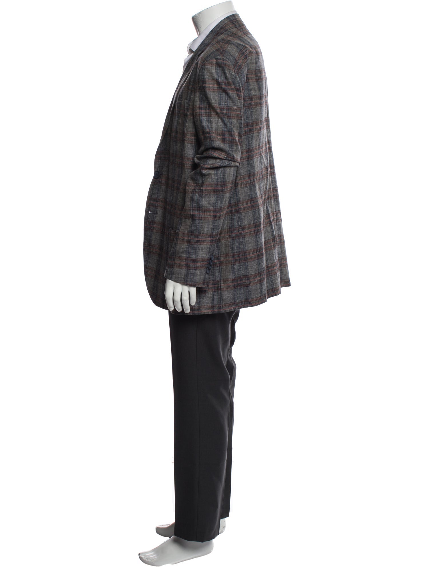 Giorgio Armani Plaid Print Blazer