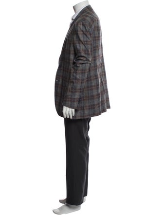 Giorgio Armani Plaid Print Blazer