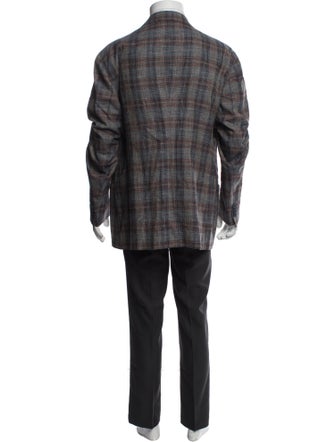 Giorgio Armani Plaid Print Blazer
